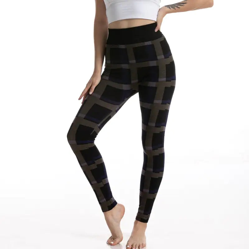 Goddess Plaid Jacquard Leggings for Women