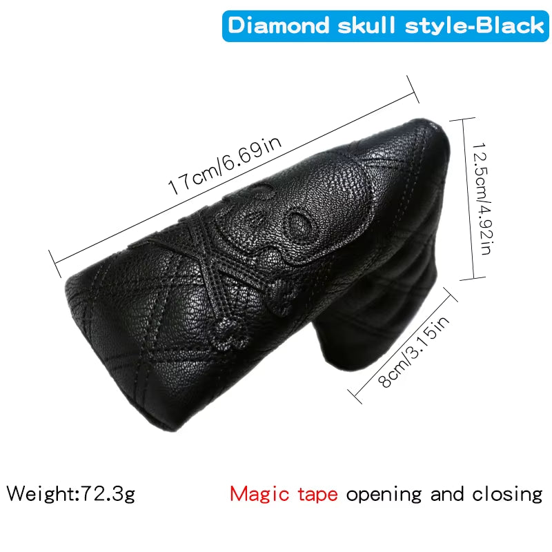 Golf Wood Cover Skull for Driver Fairway Hybrid Waterproof Protector Set PU Leather Soft Durable Golf Club Covers