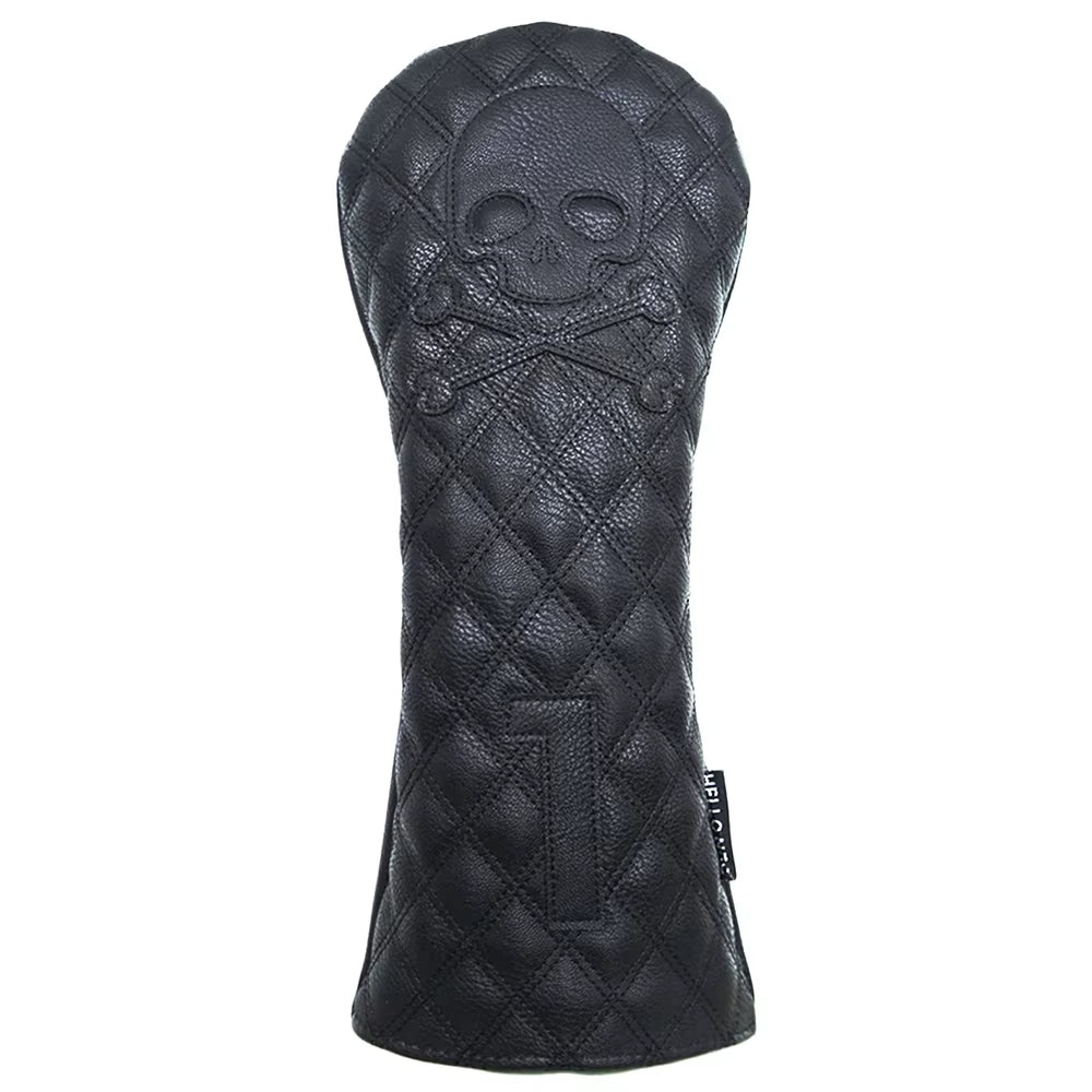 Golf Wood Cover Skull for Driver Fairway Hybrid Waterproof Protector Set PU Leather Soft Durable Golf Club Covers