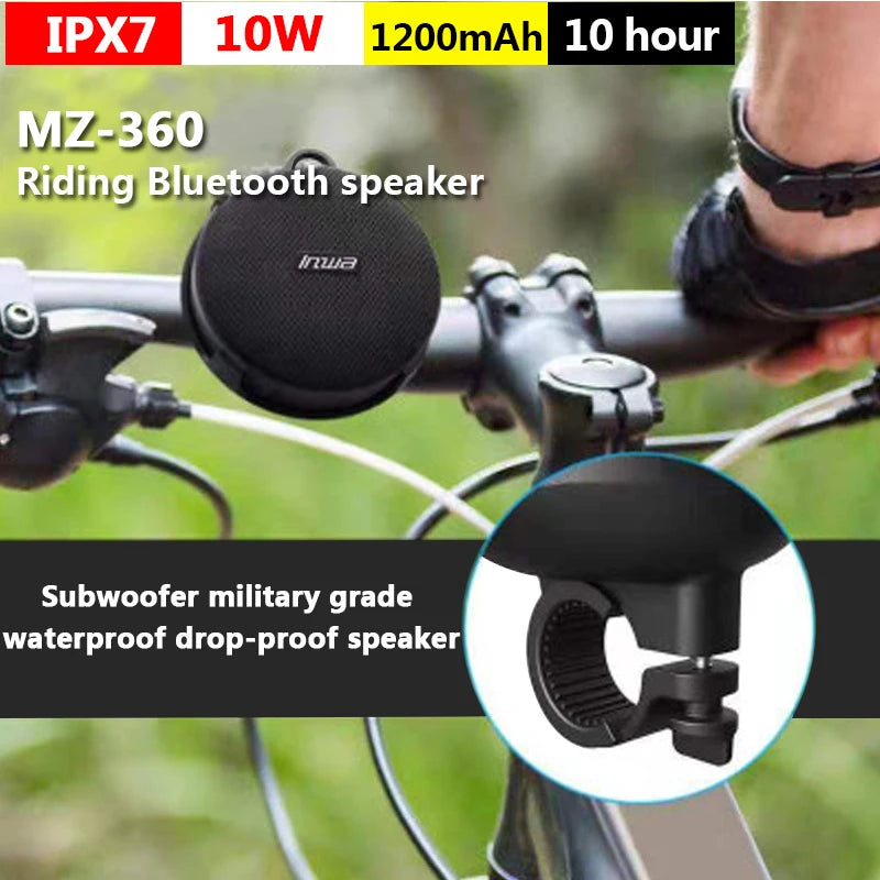 Portable Bikes Bluetooth Speaker Bicycle Column Waterproof Shower Speaker Acoustics Sound Boombox Soundbar Woofer Hands Free