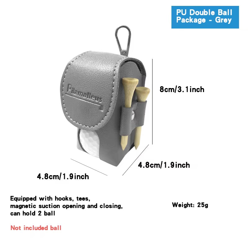 Golf Small Waist Bag Golf Ball Bag Mini Skull Head Smiling Face Multiple Style Golf Double Ball Bag Golf Outdoor Sports Ball Bag