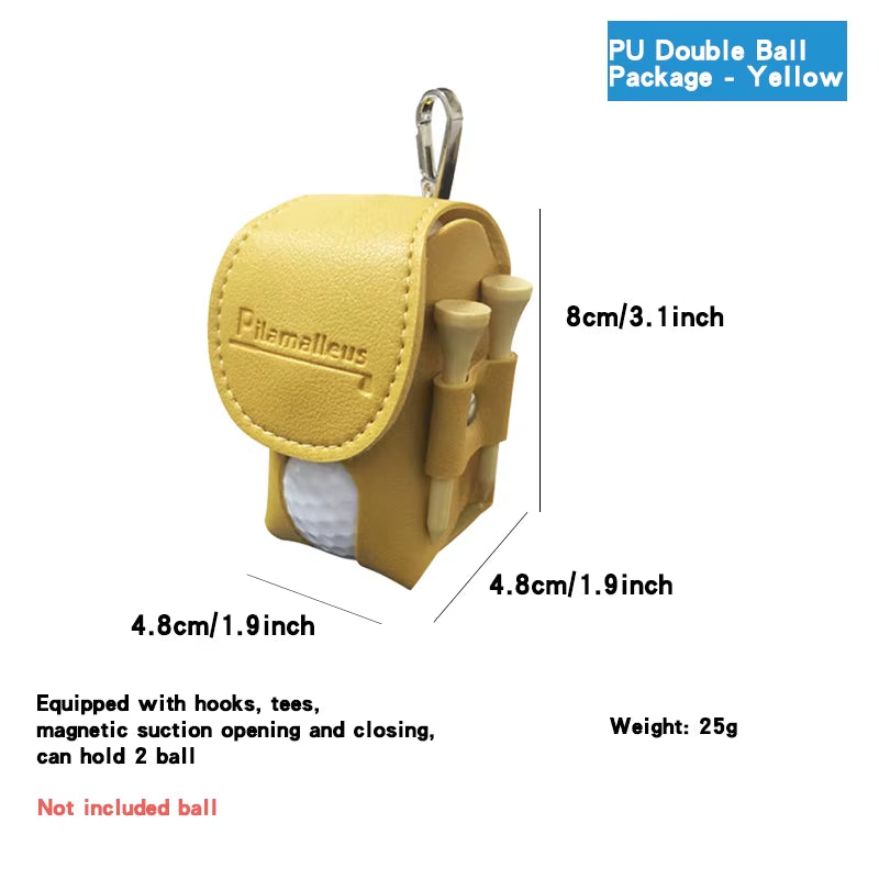 Golf Small Waist Bag Golf Ball Bag Mini Skull Head Smiling Face Multiple Style Golf Double Ball Bag Golf Outdoor Sports Ball Bag