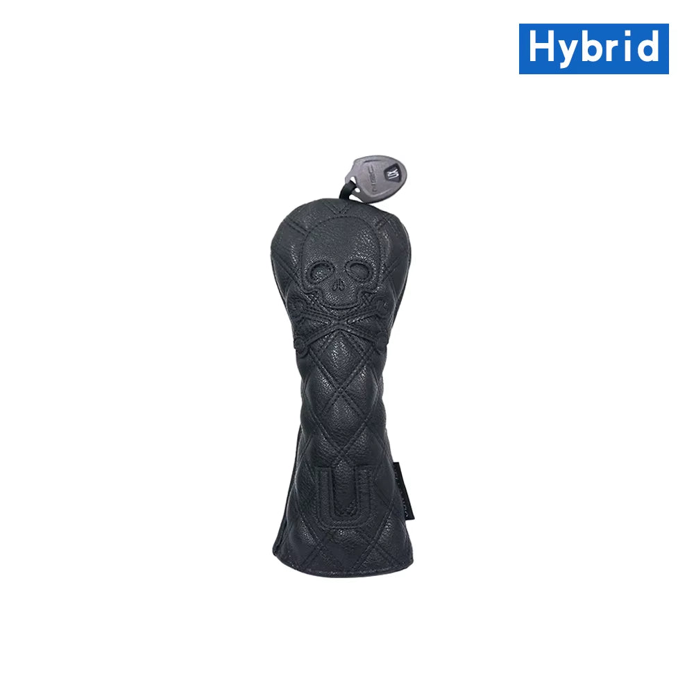 Golf Wood Cover Skull for Driver Fairway Hybrid Waterproof Protector Set PU Leather Soft Durable Golf Club Covers