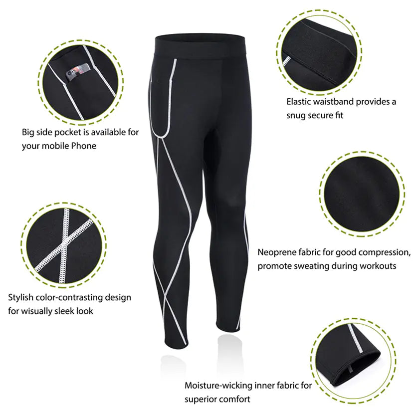 Hot Shapers Men's Neoprene Sweat Pants for Shaping