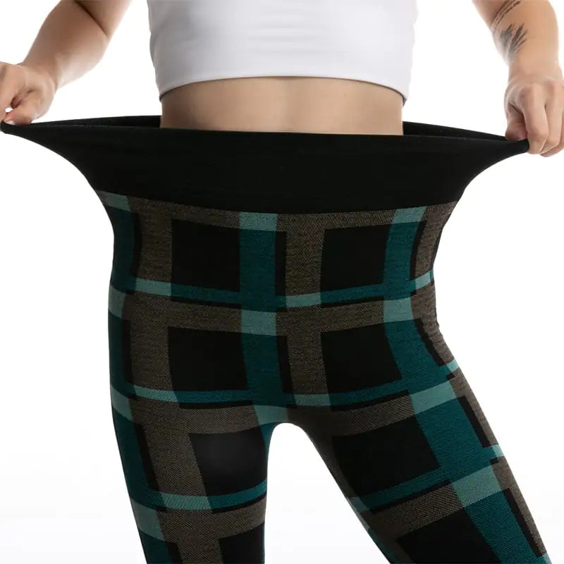 Goddess Plaid Jacquard Leggings for Women