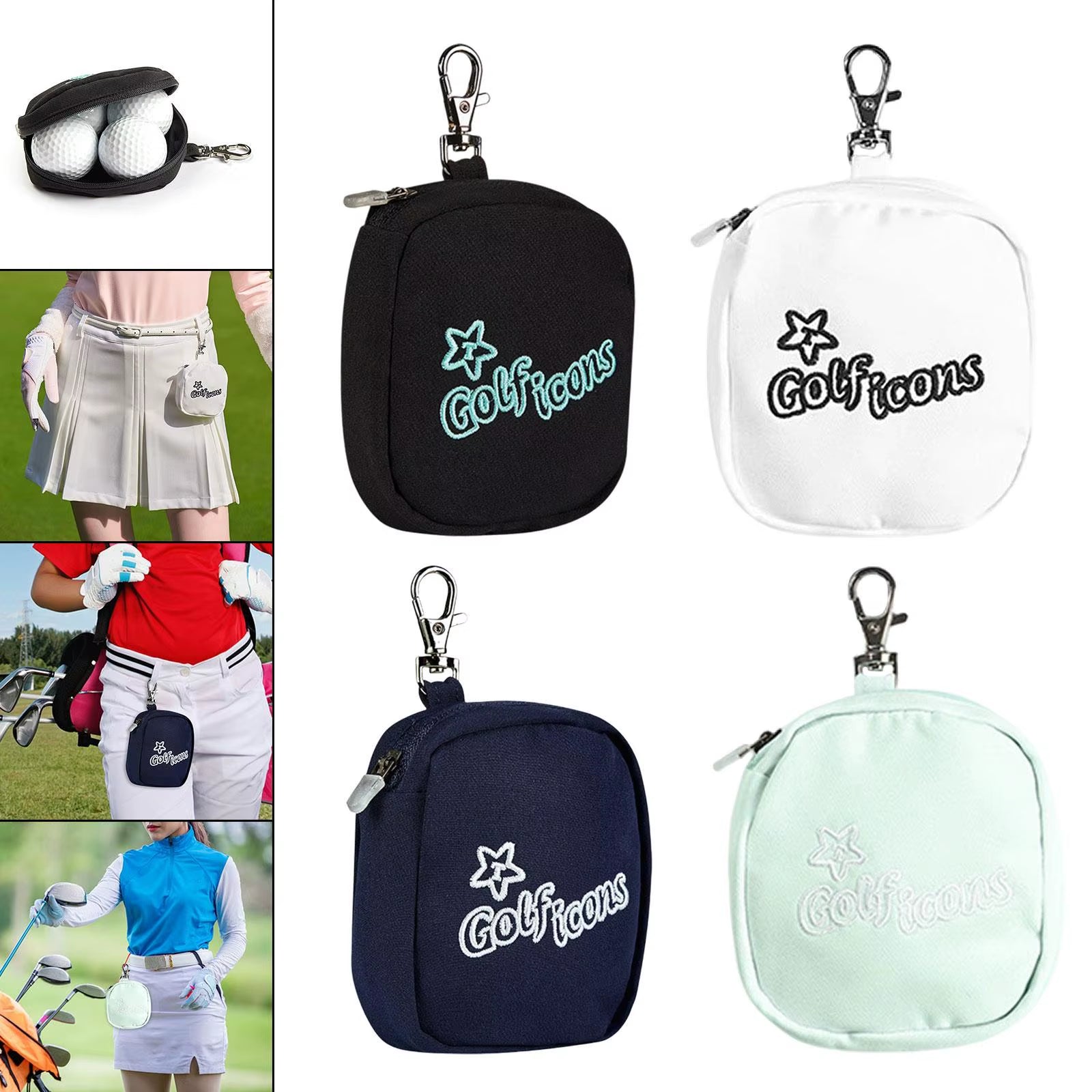Golf Ball Waist Bag Golf Ball Storage Pocket Practice Holder Golf Accessories