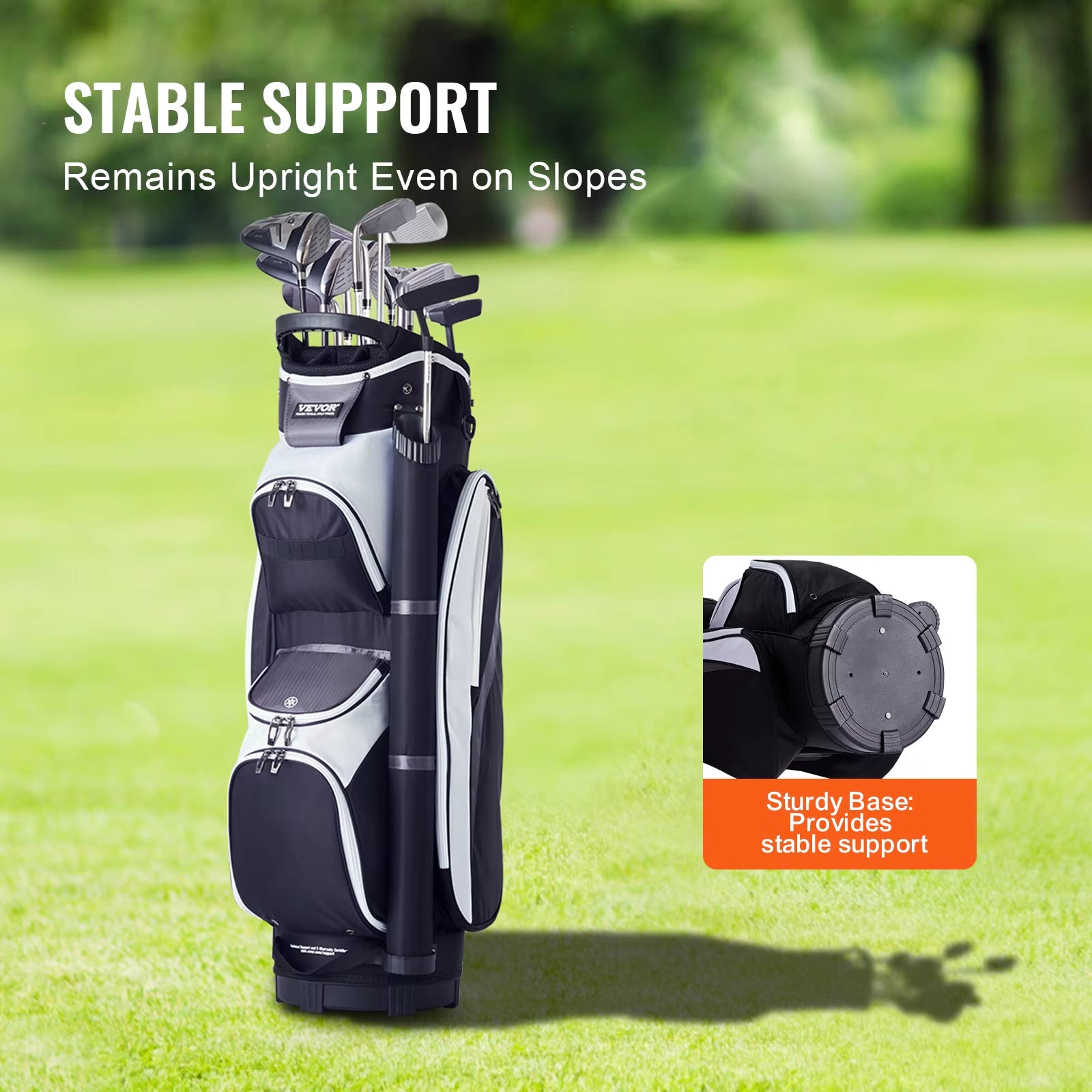 VEVOR Golf Cart Bag 36” Multiple Pockets Premium Nylon Cart Bag Durable Golf Bags for Men Women Black Color-Block 5.7Lbs / 2.6Kg