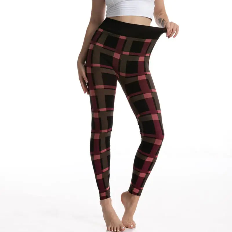 Goddess Plaid Jacquard Leggings for Women