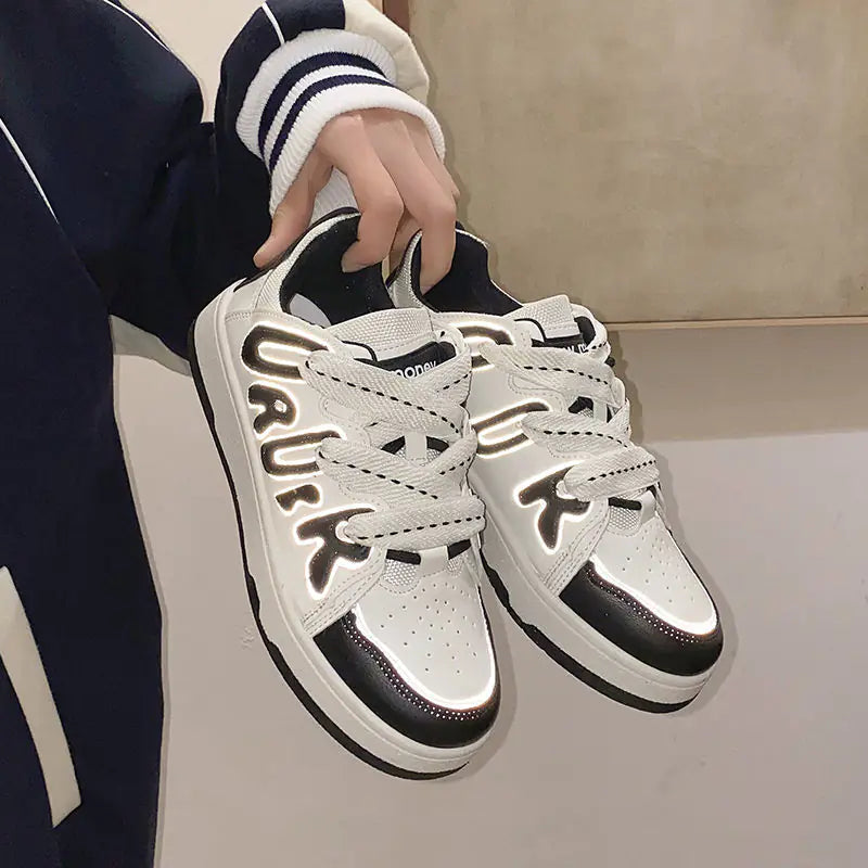 Casual Sports Shoes for Women with Letter Stitching