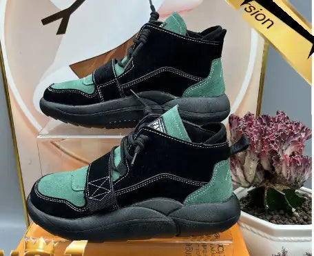 High-Top Leather Sports Casual Shoes for Women