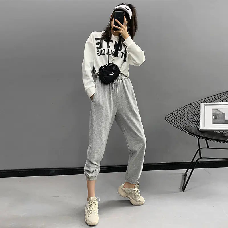 High-Waisted Loose Fit Hip-Hop Joggers for Women