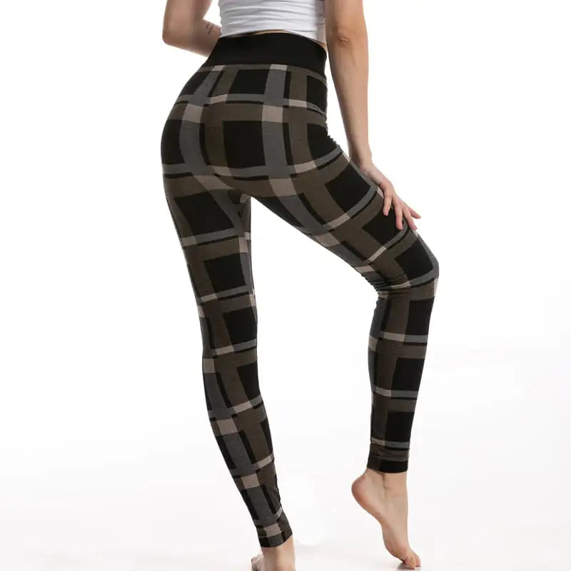 Goddess Plaid Jacquard Leggings for Women