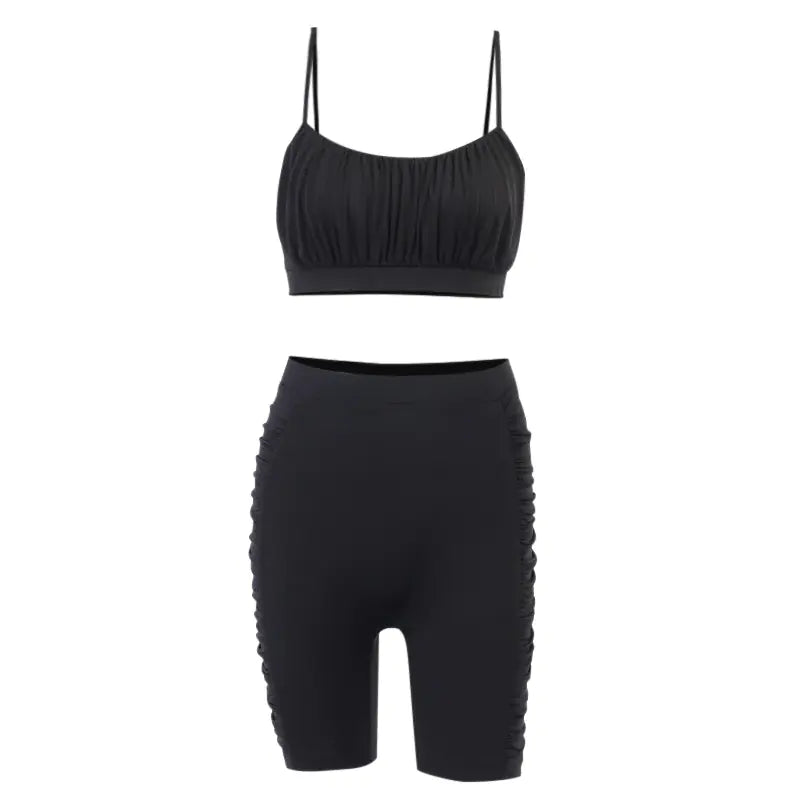 Summer Women's Solid Color Sport Set with Shorts