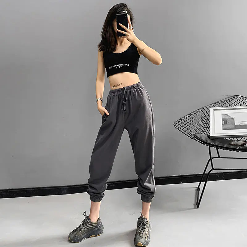 High-Waisted Loose Fit Hip-Hop Joggers for Women