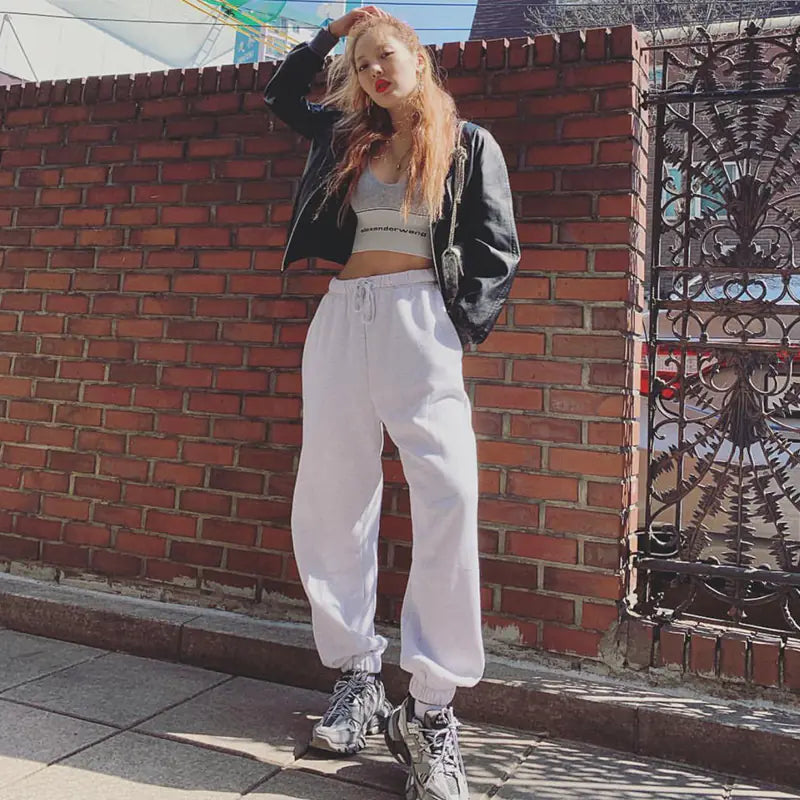 High-Waisted Loose Fit Hip-Hop Joggers for Women