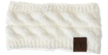 Women's Knitted Headband with Colorful Yarn Accent