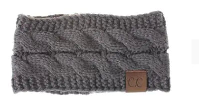 Women's Knitted Headband with Colorful Yarn Accent