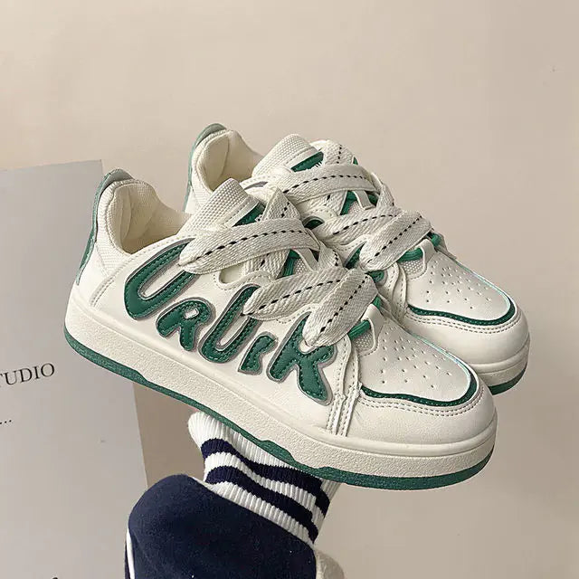 Casual Sports Shoes for Women with Letter Stitching