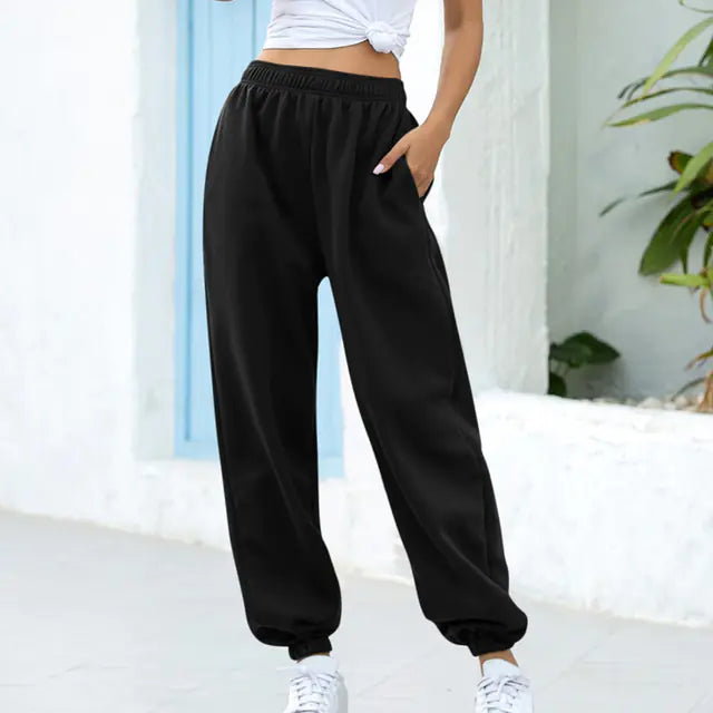Gray Wide Leg Sweatpants for Women - Baggy Joggers