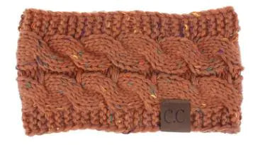 Women's Knitted Headband with Colorful Yarn Accent