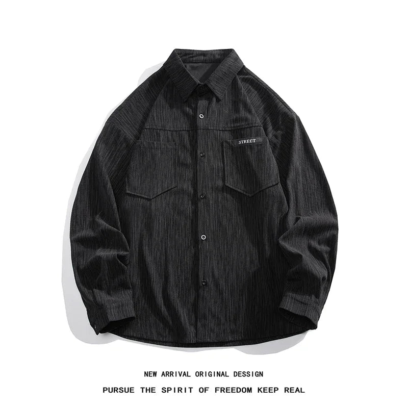 Men's 2024 Harajuku Oversized Button-Up Shirts 5XL