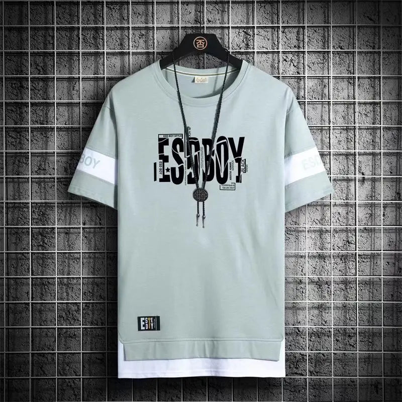 Men's Summer Short Sleeve Graphic T-Shirts (Japan Fashion)