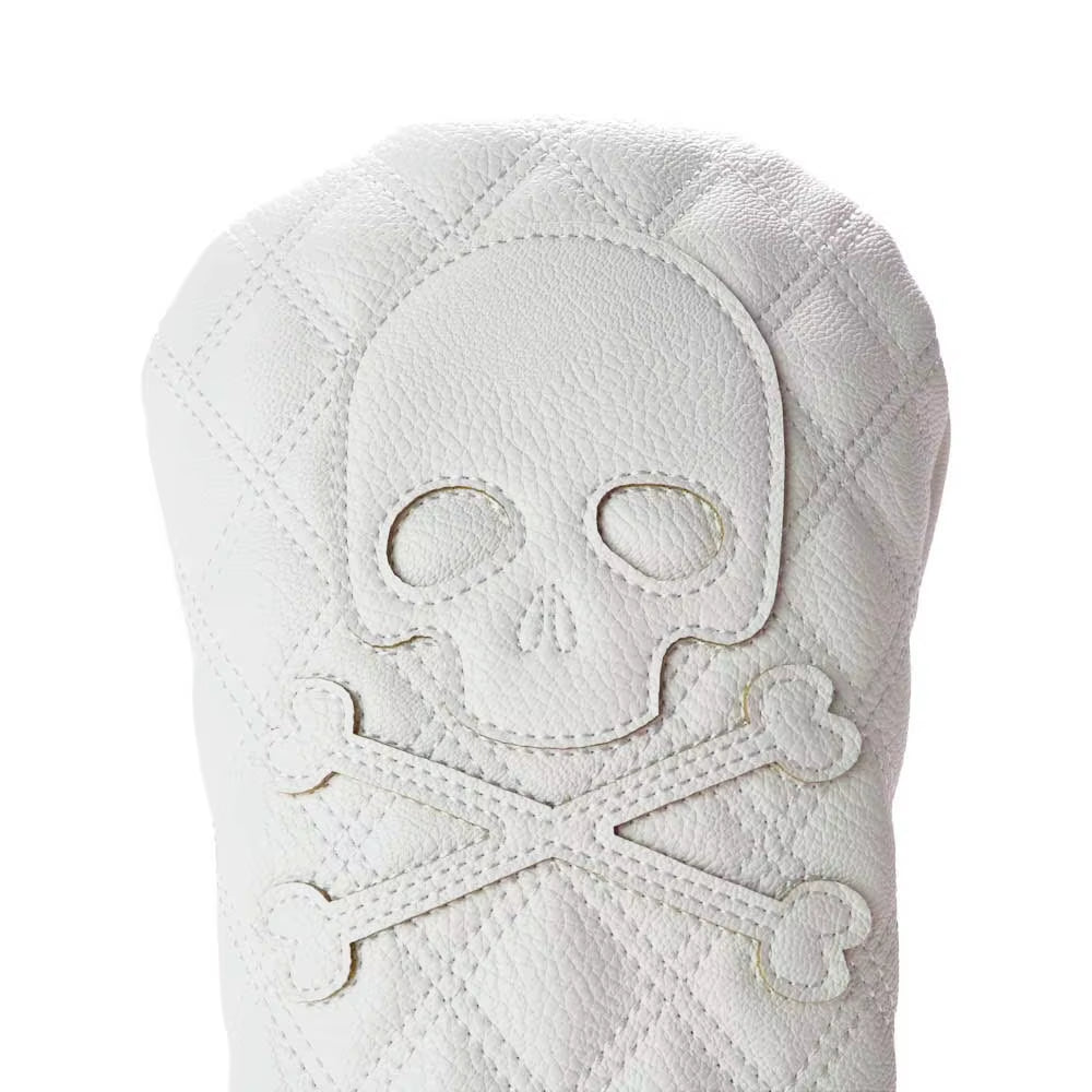 Golf Wood Cover Skull for Driver Fairway Hybrid Waterproof Protector Set PU Leather Soft Durable Golf Club Covers