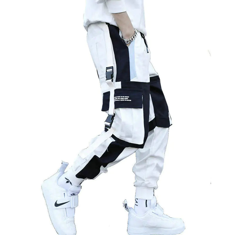 Ribbons Harem Joggers for Men - Hip Hop Cargo Pants