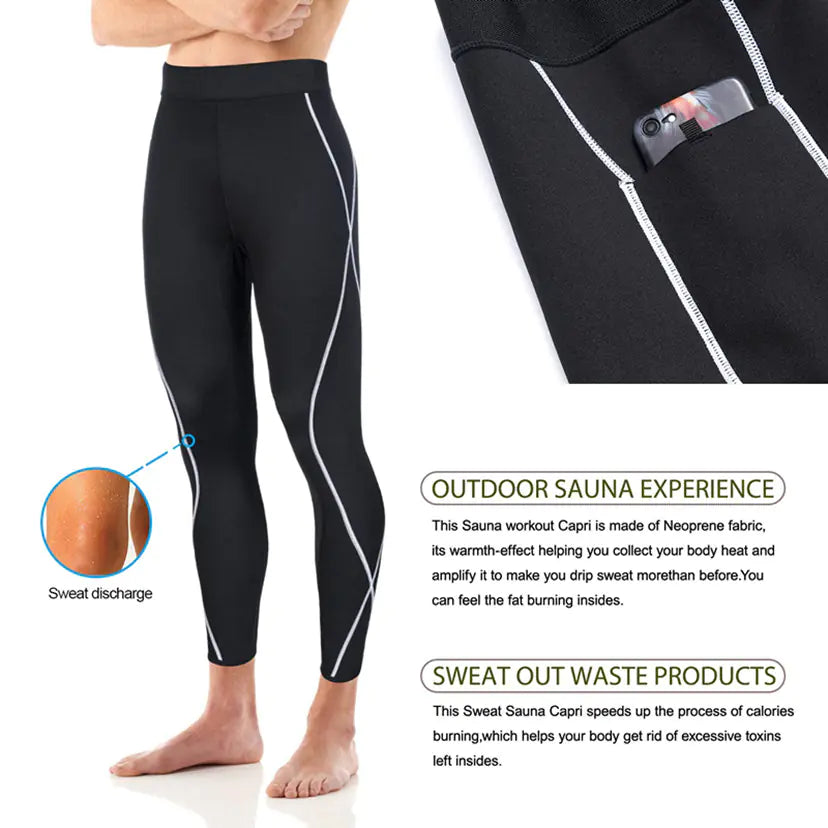 Hot Shapers Men's Neoprene Sweat Pants for Shaping