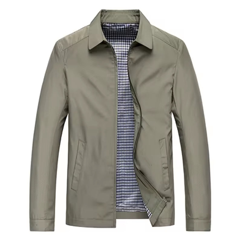 Spring Men'S Lightweight Jackets Fashion Lapel Business Jackets for Men Outdoor Windbreaker Golf Wear Bomber Coats Men Clothing