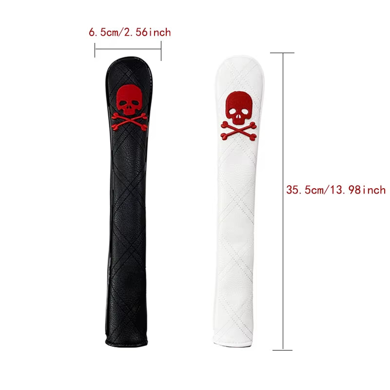 Golf Wood Cover Skull for Driver Fairway Hybrid Waterproof Protector Set PU Leather Soft Durable Golf Club Covers