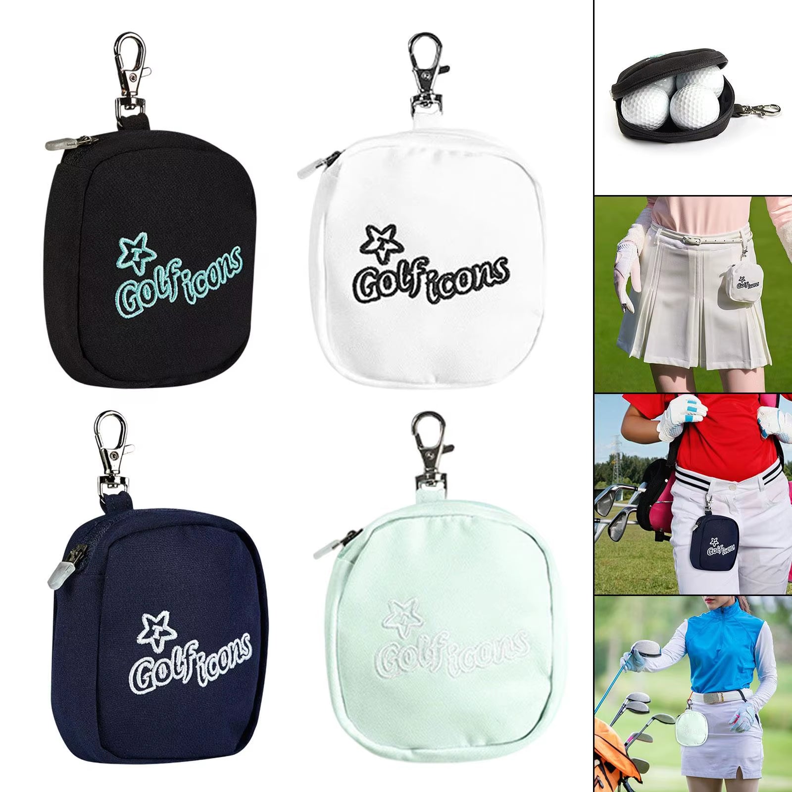 Golf Ball Waist Bag Golf Ball Storage Pocket Practice Holder Golf Accessories