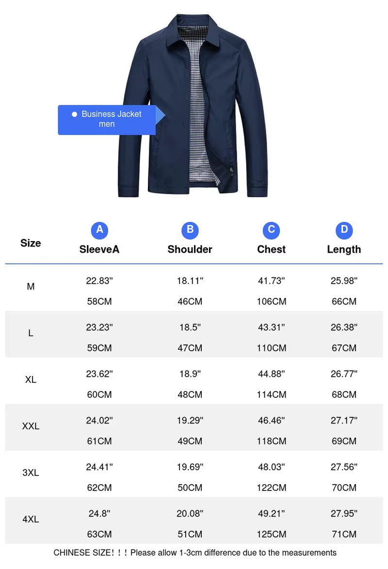 Spring Men'S Lightweight Jackets Fashion Lapel Business Jackets for Men Outdoor Windbreaker Golf Wear Bomber Coats Men Clothing