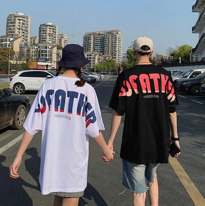 Men's Casual Summer Couple T-Shirts with Letter Print