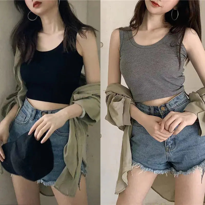 Summer Crop Top Sexy Sleeveless Yoga Tank for Women