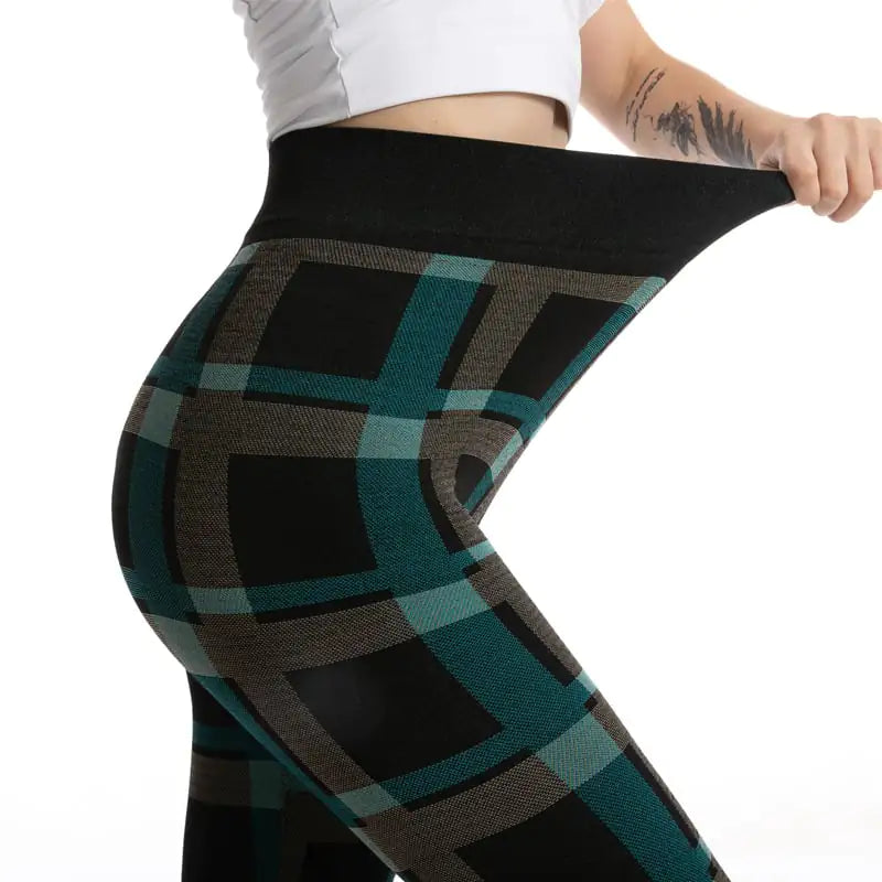 Goddess Plaid Jacquard Leggings for Women