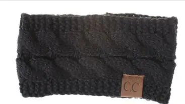 Women's Knitted Headband with Colorful Yarn Accent