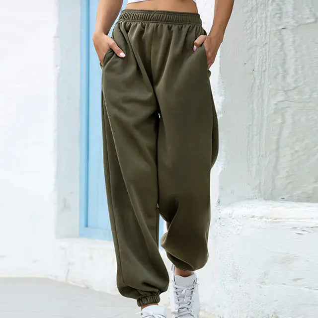 Gray Wide Leg Sweatpants for Women - Baggy Joggers