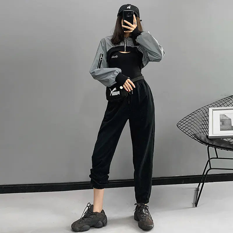 High-Waisted Loose Fit Hip-Hop Joggers for Women
