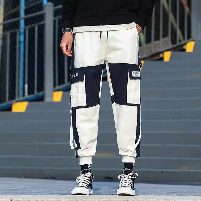 Ribbons Harem Joggers for Men - Hip Hop Cargo Pants