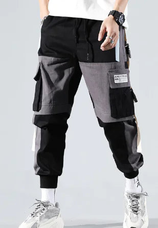 Ribbons Harem Joggers for Men - Hip Hop Cargo Pants