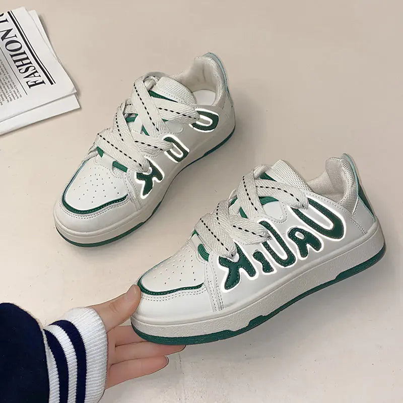 Casual Sports Shoes for Women with Letter Stitching